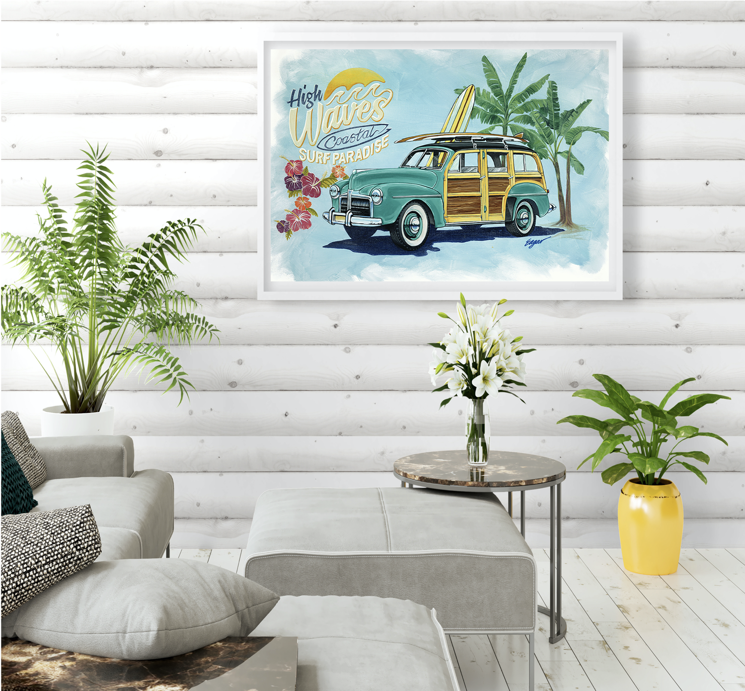 Vintage Woody Car Wall Art | Clint Eagar Design